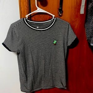 Black and White Cropped Cactus Tee